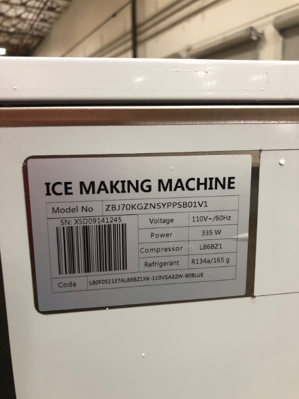 Photo 6 of 39 lb. Bin Stainless Steel Freestanding Ice Maker Machine with 155 lb. / 24 H Commercial Ice Maker in Silver
