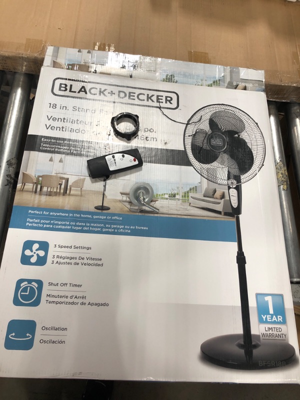 Photo 2 of BLACK+DECKER BFSR18B 18 Inches Stand Fan with Remote, Black
