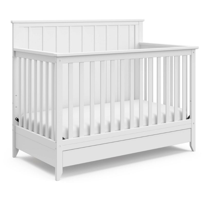 Photo 1 of INCOMPLETE Storkcraft Forrest 4-in-1 Convertible Crib with Drawer White
