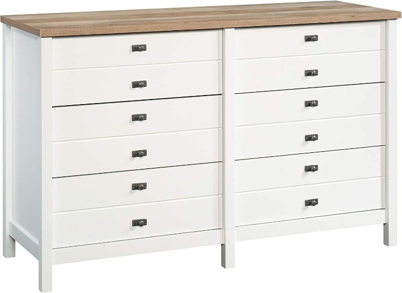 Photo 1 of NOT COMPLETE !!! Sauder Cottage Road Dresser, L: 56.77" x W: 19.29" x H: 35.35", Soft White finish BOX 2 OUT OF 2 
