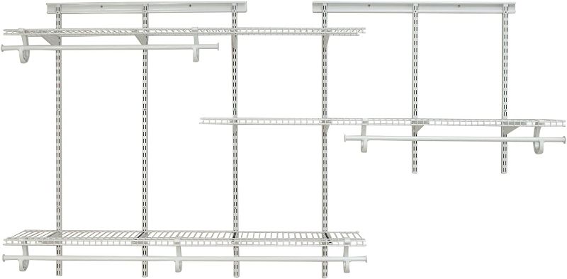 Photo 1 of **** Parts Only***     ClosetMaid 2075 ShelfTrack 5ft. to 8ft. Adjustable Closet Organizer Kit, White 
