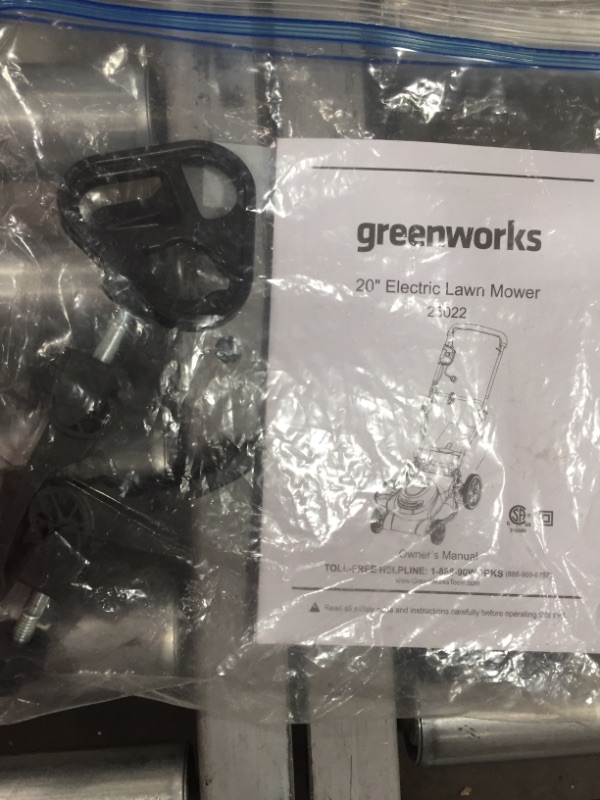 Photo 3 of "GreenWorks 25022 20" 12-Amp Electric Push Button Start Walk Behind Lawn Mower"
