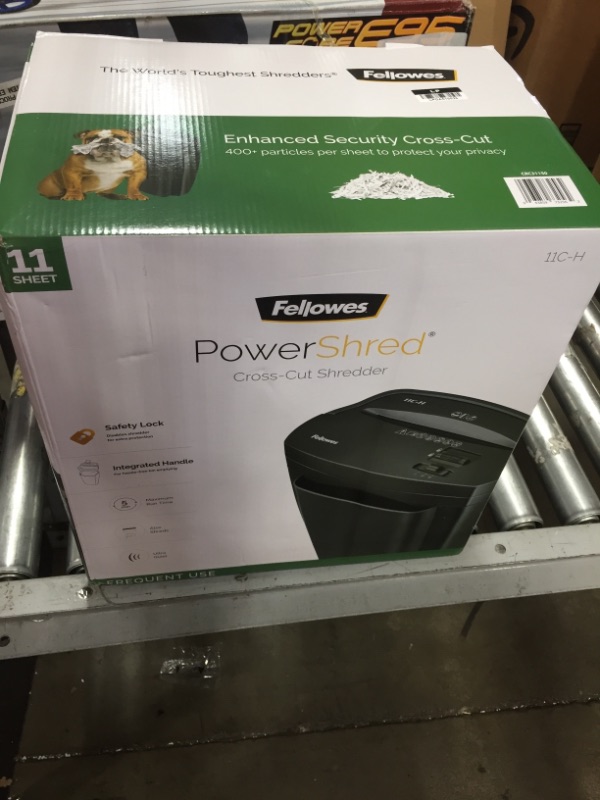 Photo 2 of Fellowes Powershred 11C-H Cross-Cut Paper Shredder - Black
