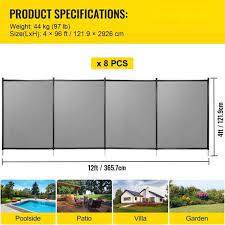 Photo 1 of 4 ft. x 96 ft. Swimming Pool Fence Prevent Accidental Removable DIY Pool Fencing Mesh for In-Ground Pools in Black
