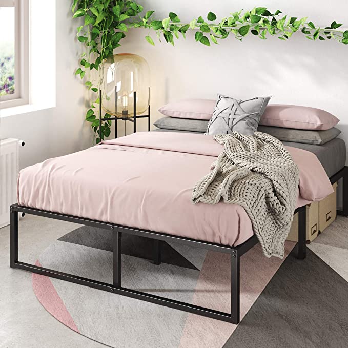 Photo 1 of (MATTRESS NOT INCLUDED) ZINUS Lorelai 14 Inch Metal Platform Bed Frame / Mattress Foundation with Steel Slat Support / No Box Spring Needed / Easy Assembly, Full