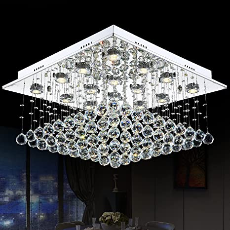 Photo 1 of Modern Contemporary Elegant Square K9 Crystal Chandelier Ceiling Light
