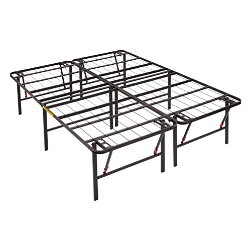 Photo 1 of (BENT FRAME!!) Amazon Basics Foldable, 18" Black Metal Platform Bed Frame with Tool-Free Assembly, No Box Spring Needed - King