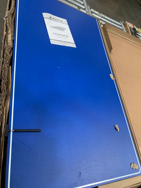 Photo 2 of **MISSING PARTS**

JOOLA Tetra - 4 Piece Ping Pong Table Top for Pool Table - Includes Ping Pong Net Set - Full Size Table Tennis Conversion Top for Billiard Tables - Easy Assembly & Compact Storage - Incl. Foam Backing
