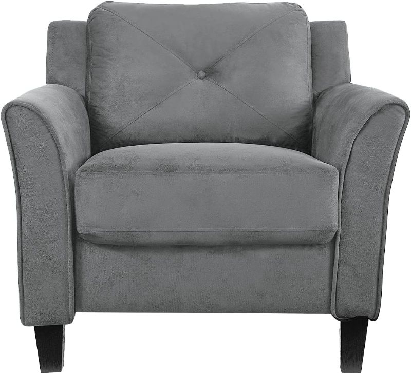 Photo 1 of **INCOMPLETE** LifeStyle Solutions Collection Grayson Micro-Fabric Chair, 35.43"x 32"x 32.68", Dark Gray
**USED** 