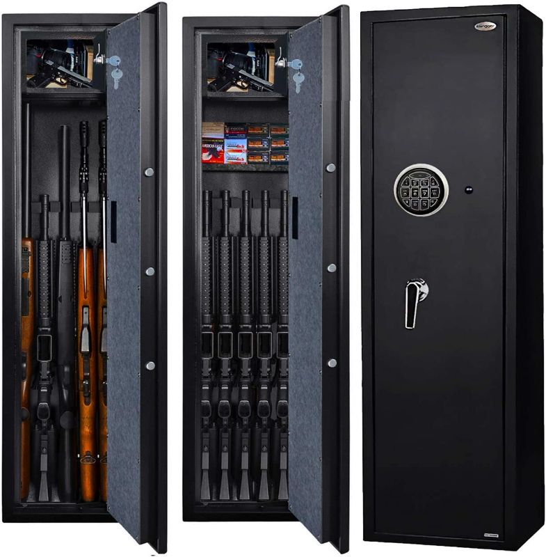 Photo 1 of ***PARTS ONLY*** Langger V Gun Safe for Rifle, Upgraded Quick Access 5-6 Gun Large Rifle Gun Security Cabinet for Rifle Shotgun Firearms with/without Optics with Pistol Lock Box, Removable Storage Shelf
