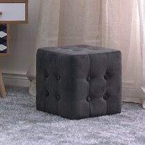 Photo 1 of **HAS DAMAGE**
Grey Tufted Linen Upholstered Footrest
