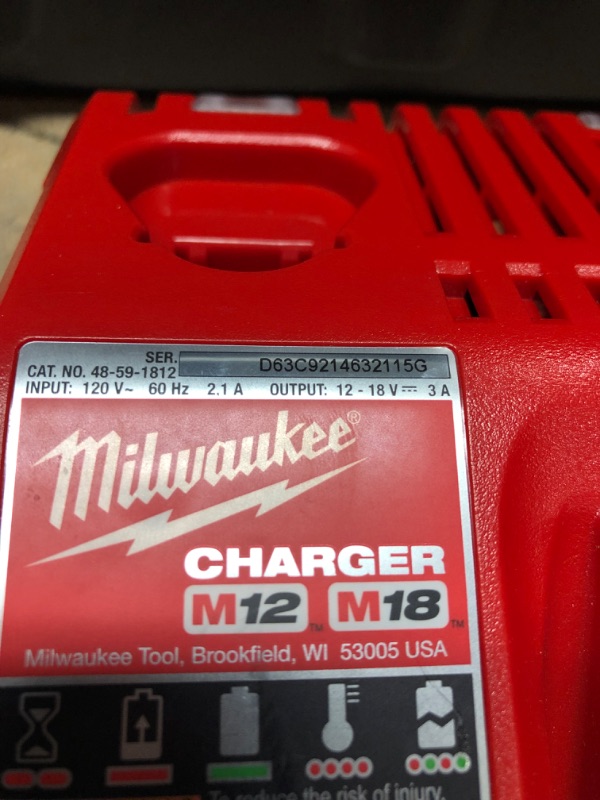 Photo 1 of Milwaukee M12 and M18 12-Volt/18-Volt Lithium-Ion Multi-Voltage Rapid Battery Charger