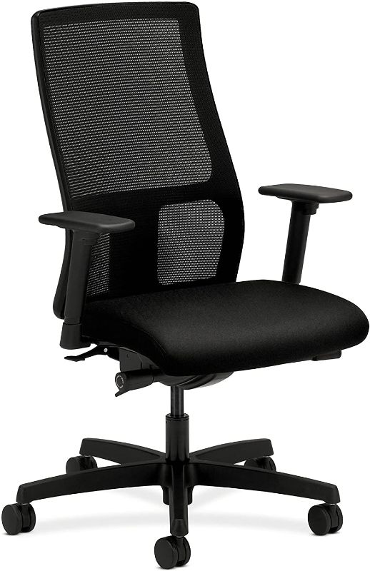 Photo 1 of HON Ignition Series Mid-Back Work Chair - Mesh Computer Chair for Office Desk, Black (HIWM2)
