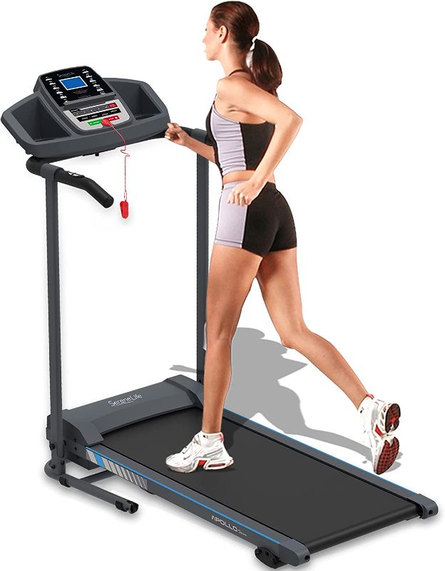 Photo 1 of    SereneLife Smart Electric Folding Treadmill – Easy Assembly Fitness Motorized Running Jogging Exercise Machine