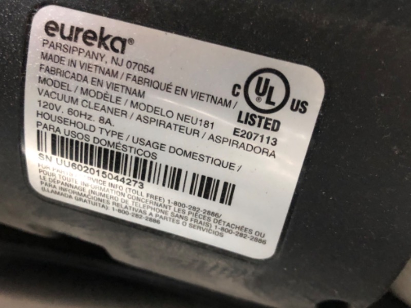 Photo 1 of INCOMPLETE Eureka PowerSpeed Bagless Upright Vacuum Cleaner, Pet Turbo, Black

