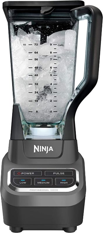 Photo 1 of Ninja BL610 Professional 72 Oz Countertop Blender with 1000-Watt Base and Total Crushing Technology for Smoothies, Ice and Frozen Fruit, Black, 9.5 in L x 7.5 in W x 17 in H
