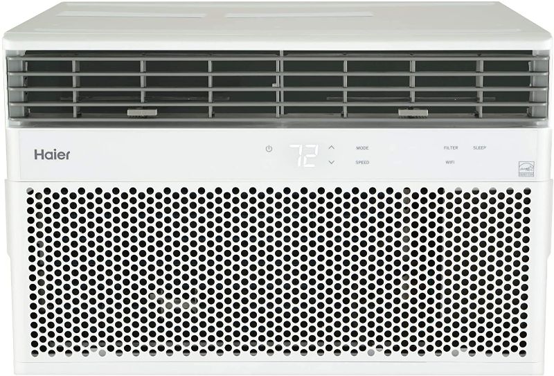 Photo 1 of TESTED POWERS ON* DAMAGED*
Haier Window Air Conditioner 8000 BTU, Wi-Fi Enabled, Energy-Efficient Cooling for Medium Rooms, 8K BTU Window AC Unit with Easy Install Kit, Control Using Remote or Smartphone App
