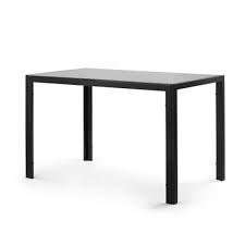 Photo 1 of 47.25 in. L Light Luxury Nordic Style Glass Top Material Rectangular Black Dining Table