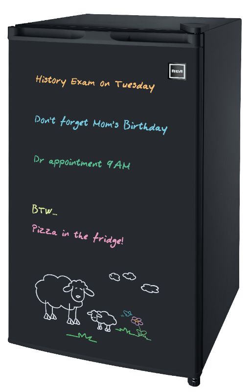 Photo 1 of 3.2 cu. ft. Eraser Board Mini Fridge in Black
