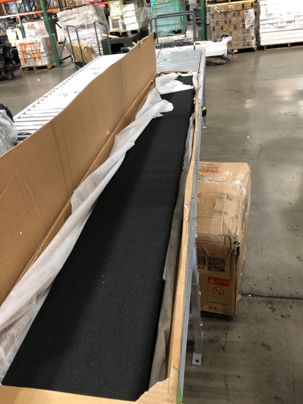 Photo 3 of ***INCOMPLETE MISSING BOX 1 OF 2 !! HomeLife Premiere Classics 51" Tall Platform Bed with Cloth Headboard and Slats - Queen (Black Linen)
