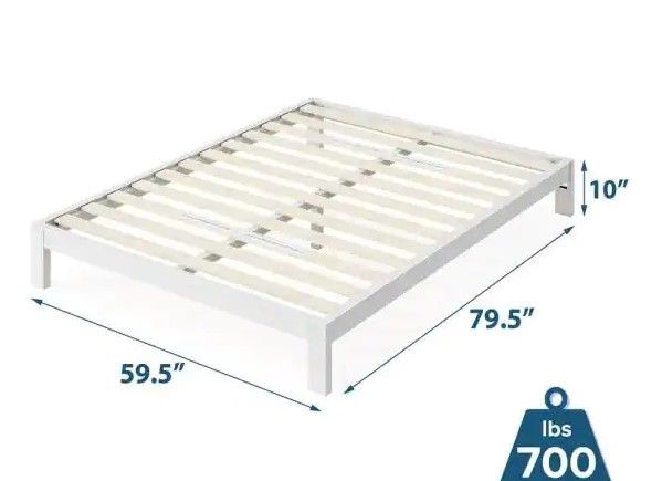 Photo 1 of ***PARTS ONLY*** Arnav Queen White Metal Platform Bed Frame
