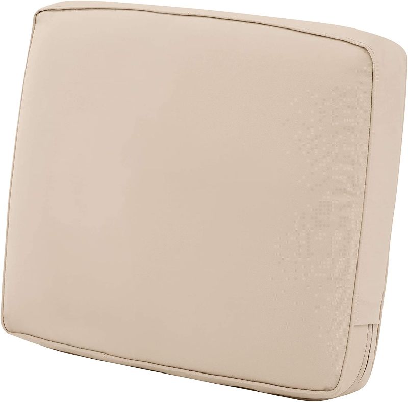 Photo 1 of 19.5" x 19" Inch Rectangle Outdoor Seat Cushion, Patio Furniture Chair Cushion, Antique Beige