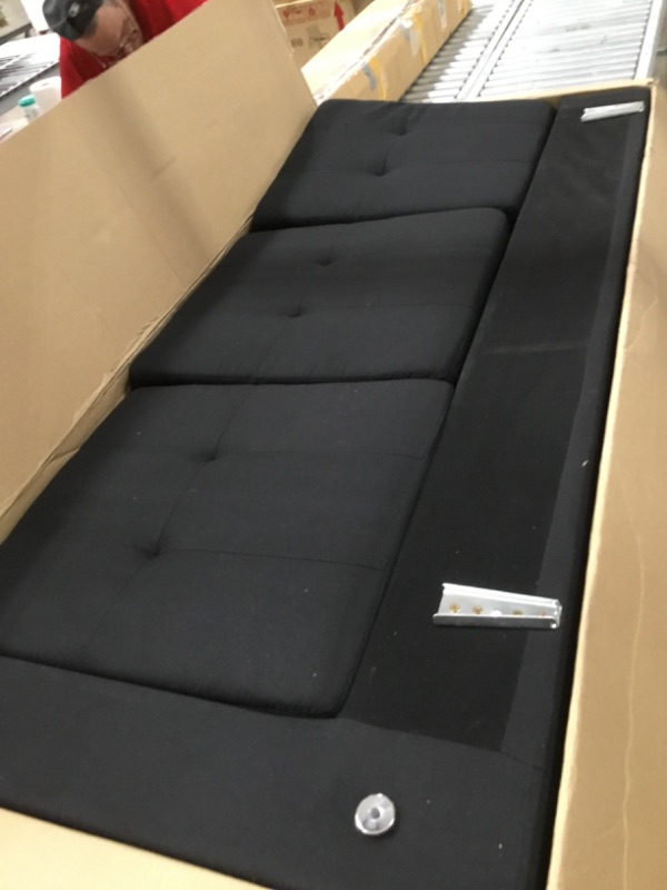 Photo 3 of ***INCOMPLETE BOX 1 OF 2****
GAOPAN Modern PU Sectional Sofa W/Ottoman Bench Convertible Sleeper Sofá Bed,L-Shaped Corner Couch with Reversible Chaise Lounge for Living Room,Bedroom, Apartment, Black
