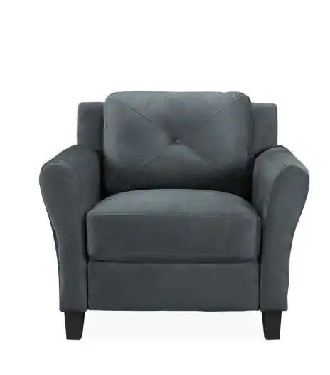 Photo 1 of 
Lifestyle Solutions
Harvard Microfiber Chair with Rolled Arm in Dark Grey