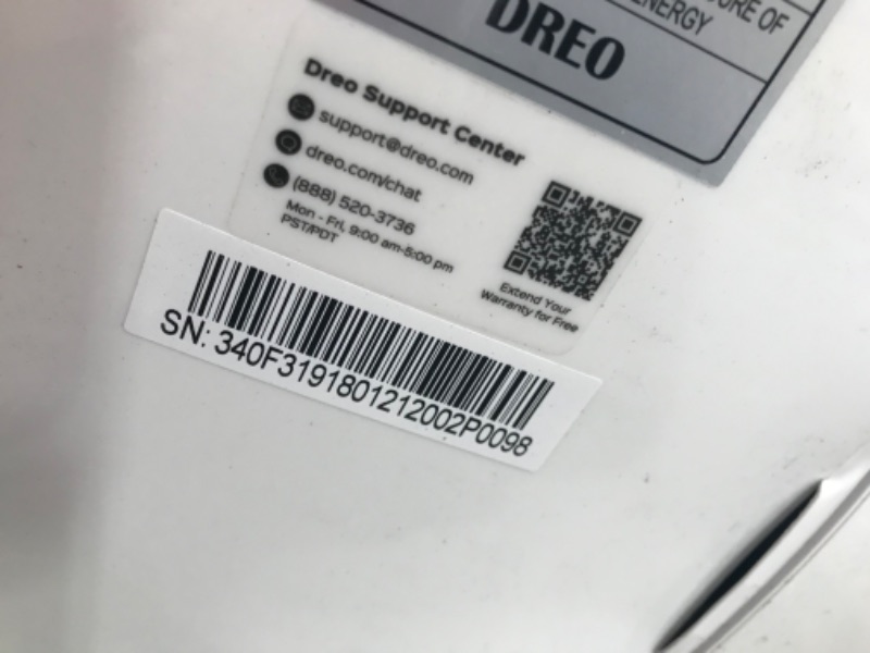 Photo 2 of (NOT FUNCTIONAL)Dreo TwinCool Inverter Portable Air Conditioner with Dual Hose, 12,000 BTU Cooling, Dehumidifier, Auto, Sleep, with Remote Control, 24H Timer, Swing,
**POWER CABLE DOES NOT FUNCTION, CANNOT POWER ON**
