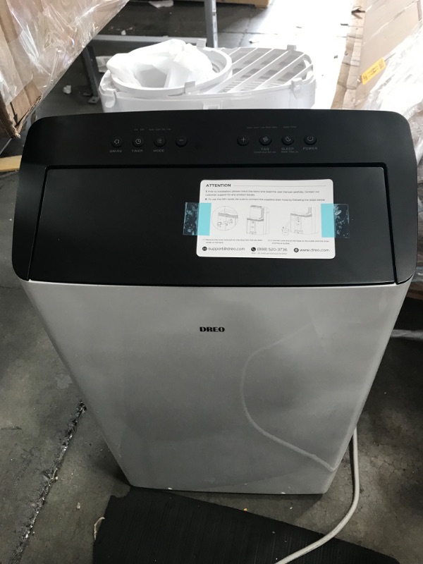 Photo 7 of (NOT FUNCTIONAL)Dreo TwinCool Inverter Portable Air Conditioner with Dual Hose, 12,000 BTU Cooling, Dehumidifier, Auto, Sleep, with Remote Control, 24H Timer, Swing,
**POWER CABLE DOES NOT FUNCTION, CANNOT POWER ON**
