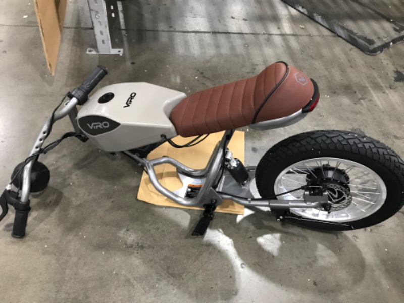 Photo 4 of (Does not function)Viro Rides Cafe Racer 25.2 V, Motorized Electric Mini-Bike with Parent-Controlled Max Speed for Ages 8+
**DOES NOT POWER ON**