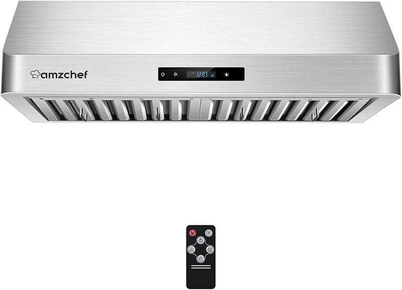 Photo 1 of -AMZCHEF Under Cabinet Range Hood 30 inch 700CFM Wall Mount Vent Hood 3 Speed Fan Touch/Remote Control Time Setting Dishwasher Safe Baffle Filters Stainless Steel
