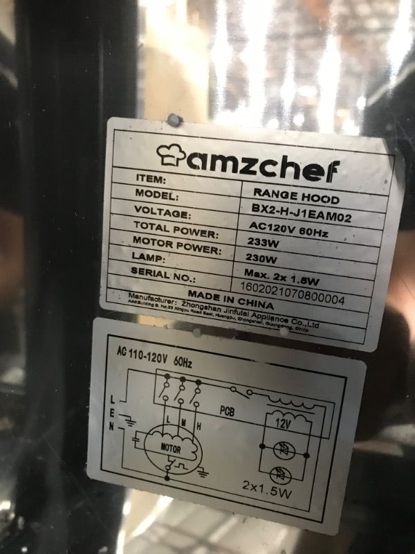 Photo 1 of -AMZCHEF Under Cabinet Range Hood 30 inch 700CFM Wall Mount Vent Hood 3 Speed Fan Touch/Remote Control Time Setting Dishwasher Safe Baffle Filters Stainless Steel
