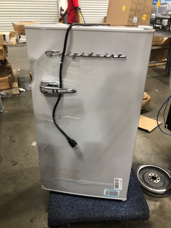 Photo 1 of *nonfunctional* Frigidaire EFR376-MOONBM Retro Bar Fridge Refrigerator with Side Bottle Opener, 3.2 cu. Ft, Moonbeam

