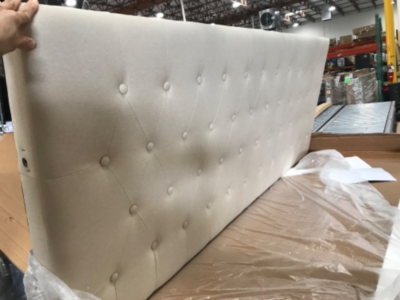 Photo 2 of **similar to stock photo**
Modway Lily Tufted Linen Fabric Upholstered King Headboard in Beige
