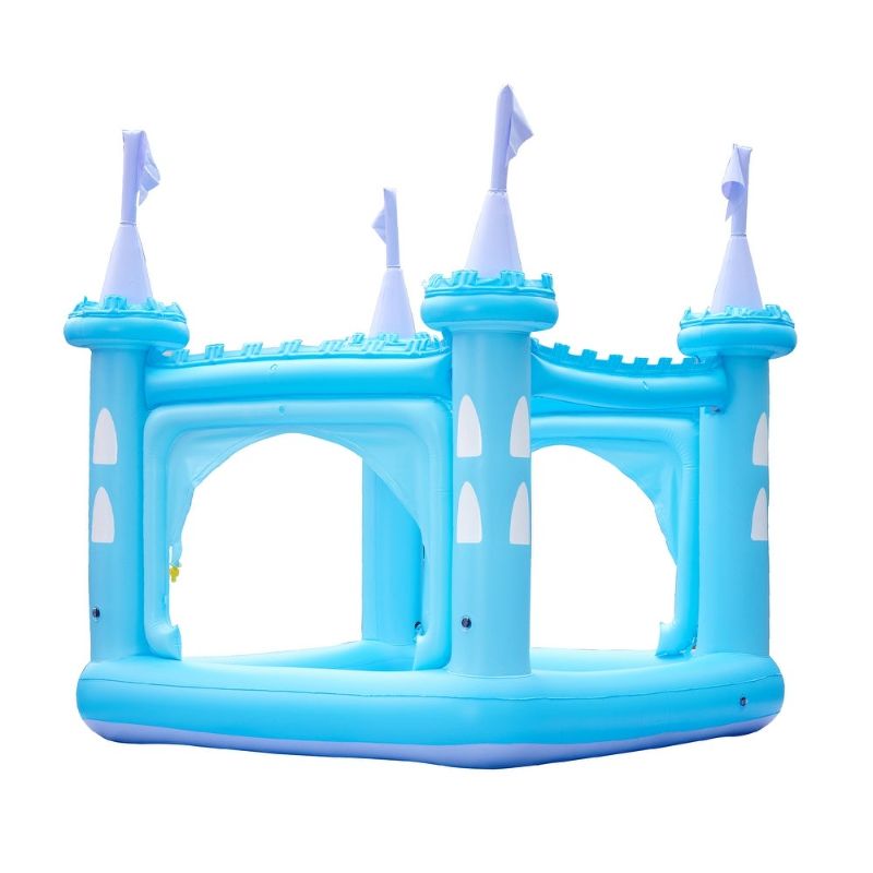 Photo 1 of Teamson Kids Water Fun Castle Inflatable Kiddie Pool, Blue - Assembly Instructions Included
