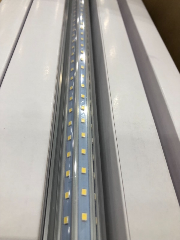 Photo 1 of **DAMAGED***
10-Pack) JESLED 8ft LED Shop Light Fixture, 90W, 12000LM, 5000K Daylight White, Hight Output T8 Integrated Tube Lights, D Shape 3 Rows, 8 Foot Linkable Shop Lights for Garage Workshop Plug and Play