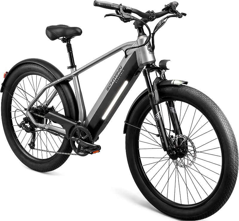 Photo 1 of ***NO KEY*** Schwinn Coston Adult Electric Hybrid Bike, Step-Thru and Step Over Frames, Matte Charcoal
