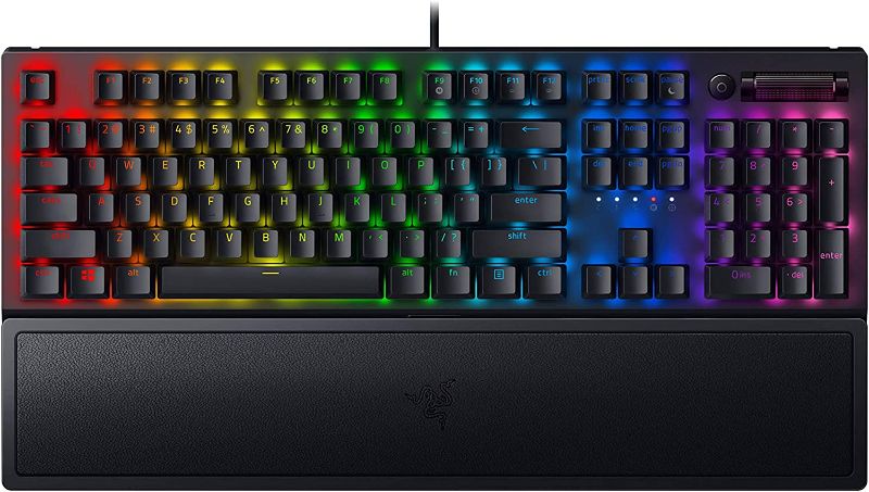 Photo 1 of Razer BlackWidow V3 Mechanical Gaming Keyboard: Green Mechanical Switches - Tactile & Clicky - Chroma RGB Lighting - Compact Form Factor - Programmable Macro Functionality, Classic Black
