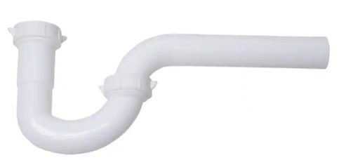Photo 1 of 1-1/4 in. White Plastic Sink Drain P- Trap with Reversible J-Bend