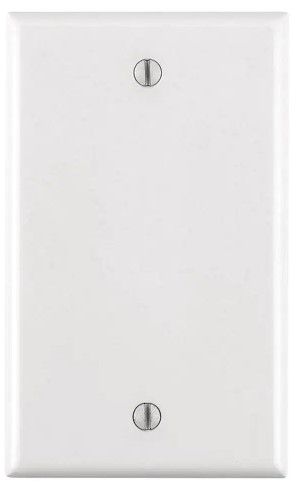 Photo 1 of 1-Gang Blank Wall Plate, White