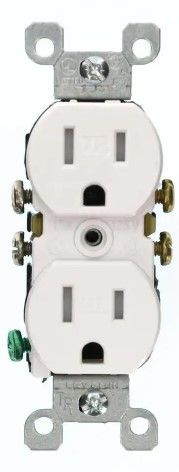 Photo 1 of 15 Amp Tamper-Resistant Duplex Outlet, White