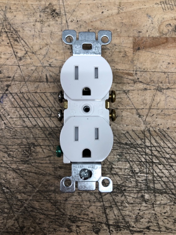 Photo 2 of 15 Amp Tamper-Resistant Duplex Outlet, White