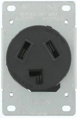 Photo 1 of 30 Amp 125-Volt/250-Volt Shallow Single Flush Mounted Outlet, Black