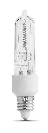 Photo 1 of 150-Watt T4 Mini Candelabra E11 Base Dimmable Halogen Light Bulb, Bright White 2800K (1-Bulb)