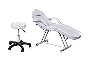 Photo 1 of ***PARTS ONLY*** Funnylife White Adjustable Salon Barber Massage Beauty Bed with Hydraulic Stool Facial Acupuncture Chair