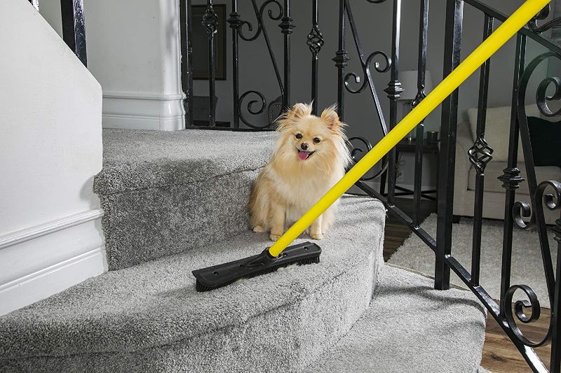 Photo 1 of 
FURemover Pet Hair Remover Carpet Rake - Rubber Broom for Pet Hair Removal Tool with Squeegee & Telescoping Handle Extends from 3-5' Black & Yellow