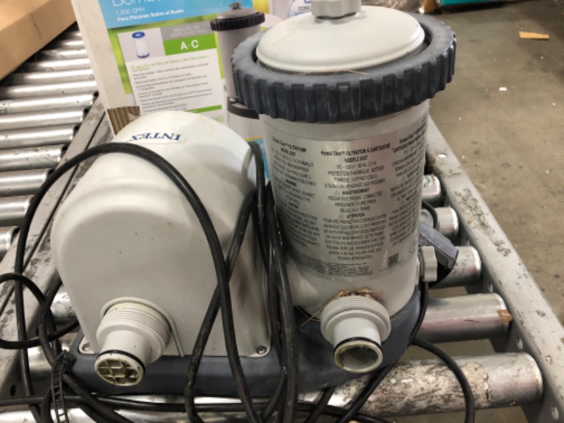 Photo 3 of ***PARTS ONLY*** Intex 28635EG Krystal Clear Cartridge Filter Pump for Above Ground Pools, 1500 GPH Pump Flow Rate, 110-120V with GFCI 