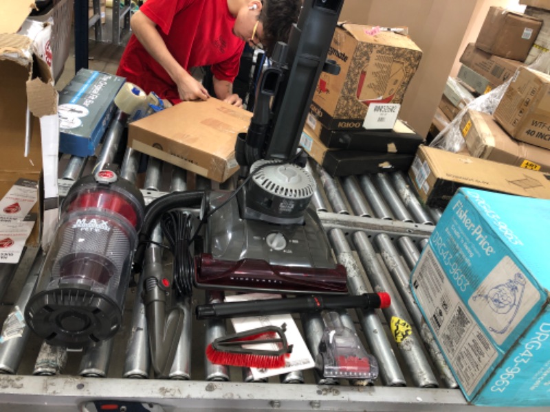 Photo 2 of Hoover WindTunnel 3 Max Performance Pet, Bagless Upright Vacuum Cleaner, HEPA Media Filtration, For Carpet and Hard Floor, UH72625, Red
