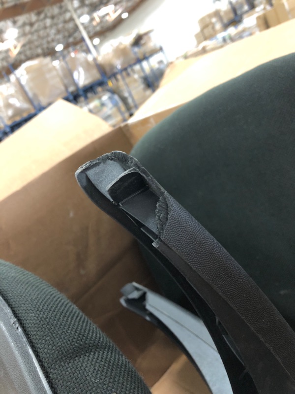 Photo 1 of Amazon Basics Upholstered, Low-Back, Adjustable, Swivel Office Desk Chair, Black
